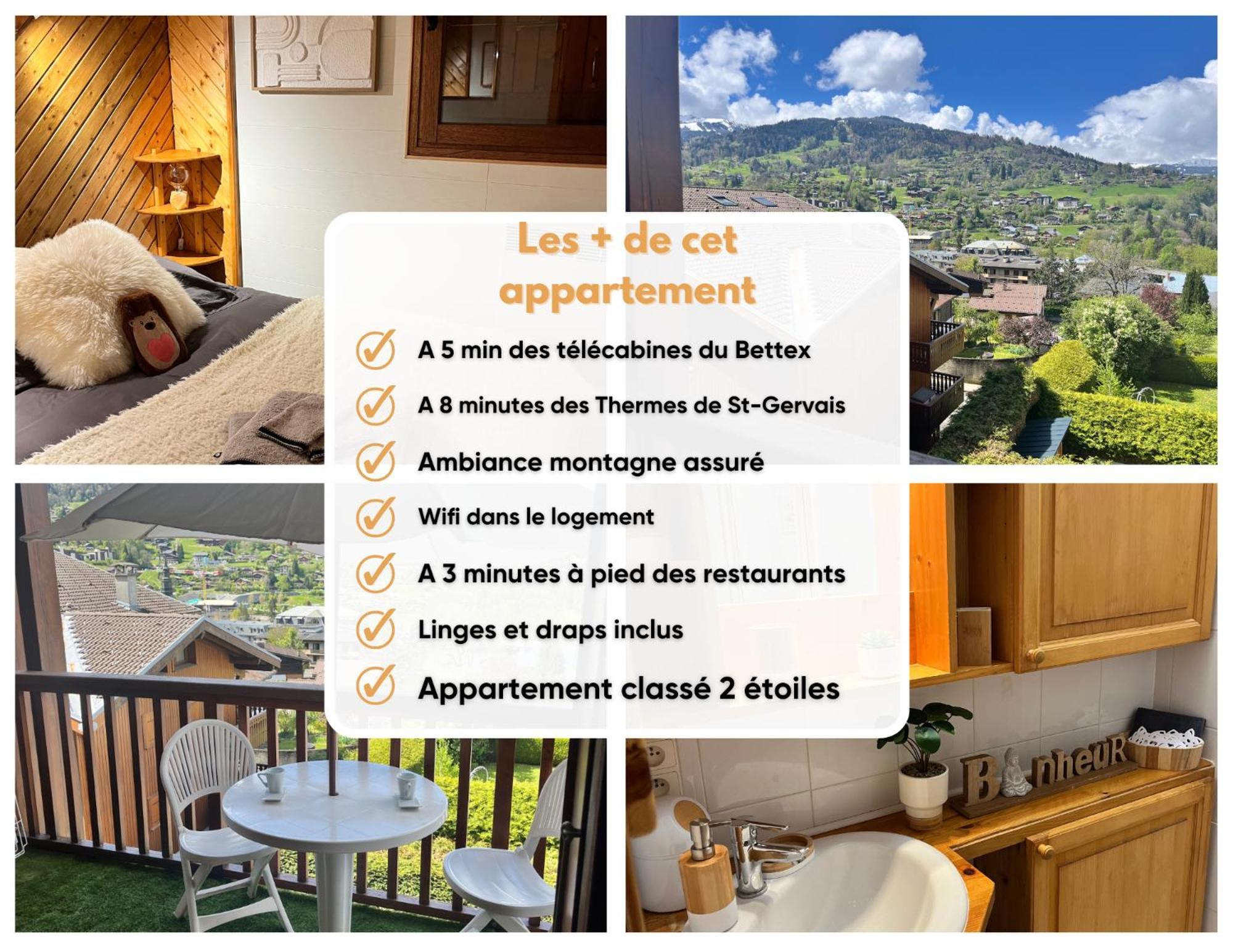 Ski Ou Thermes? Un Appt Cabine Avec Vue Magnifique 圣热尔韦莱班 外观 照片